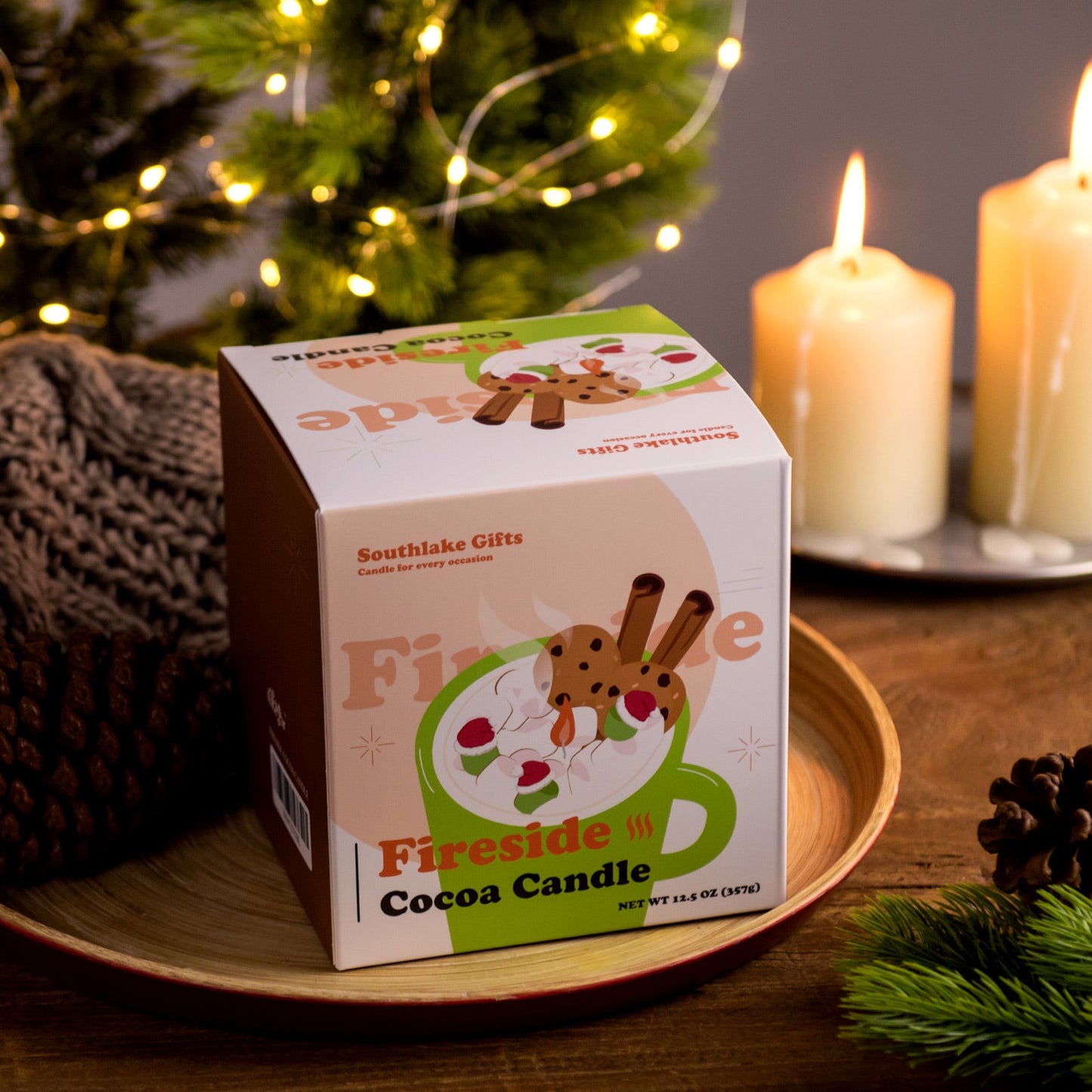 Fireside Cocoa Candle Mug Realistic Food Candle